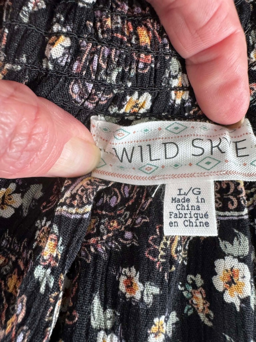Wild Skye Boho Paisley Floral Asymmetrical Ruffle Midi Skirt Peasant Hippie Chic - Picture 3 of 4
